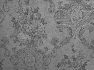 Beautiful abstract color white and gray flowers surface on white granite texture on white wall and white and black granite tiles floor pattern, flowers granite and gray marble