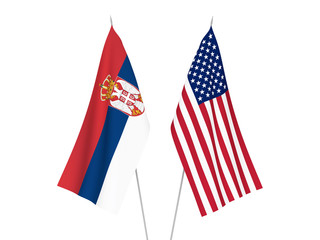 America and Serbia flags