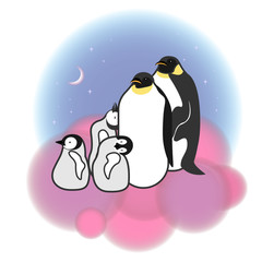 Fauna, great design for any purposes. Blue abstract background, white animal.  Print design, wild nature.