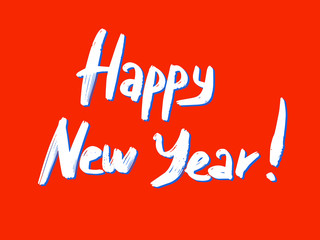 Happy New Year. lettering inscription. Vector illustration.