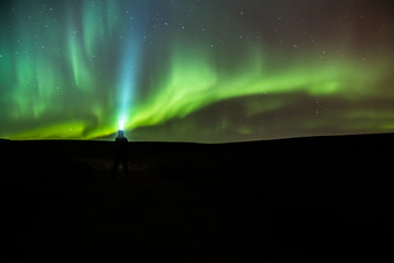 Naklejka na ściany i meble Northern lights in north Iceland