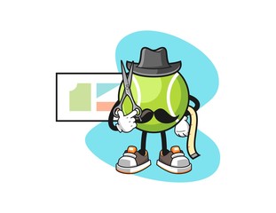 Fototapeta premium Tennis ball fashion designer cartoon. Mascot Character vector.