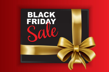 Black Friday sales background. Bag with a red background. Creative Concept Banner Design Black Friday Celebration. Copy space text area. Vector illustration. Suitable for template design, brochure