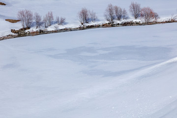 スイス、雪の風景