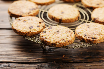 Sweet cookies with chocolate