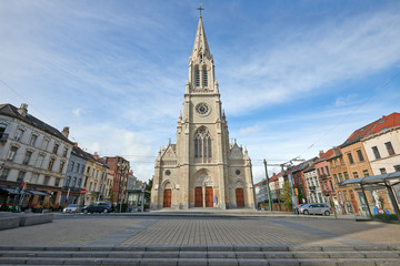Fototapeta na wymiar Freshly renovated Saint Servatius Church in Schaerbeek, Brussels