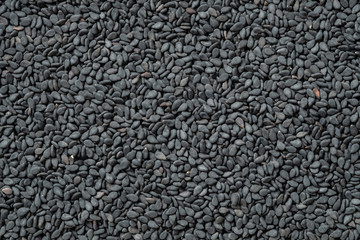 black sesame seeds macro, top view
