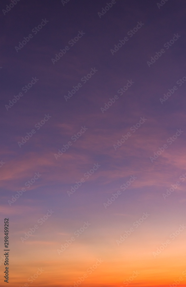 Wall mural sunset sky with clouds in the evening