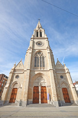 Fototapeta na wymiar Freshly renovated Saint Servatius Church in Schaerbeek, Brussels