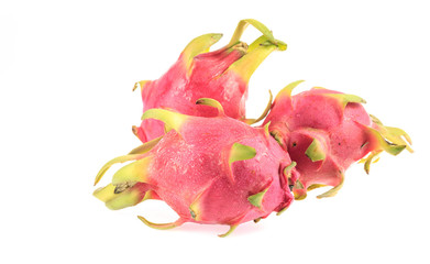 dragon fruits on white background