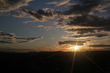 sunset in mountains