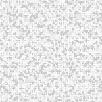 White abstract background with seamless random gray circles, dots as noise