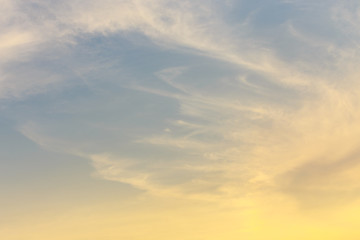 Beautiful sky and clouds in dark blue in the evening for background and decoration