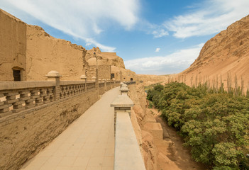 Turpan, China - composed by 77 rock-cut caves, each with the ceiling covered with Buddha murals, the Bezeklik Caves are among the main attractions of Turpan prefecture