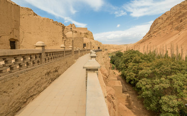 Turpan, China - composed by 77 rock-cut caves, each with the ceiling covered with Buddha murals, the Bezeklik Caves are among the main attractions of Turpan prefecture