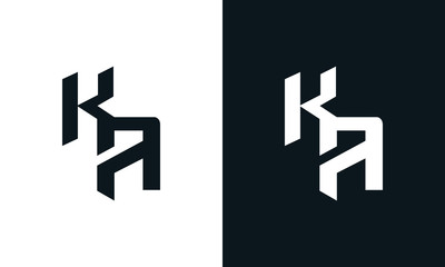 Modern abstract letter KA logo. This logo icon incorporate with two abstract shape in the creative process. - obrazy, fototapety, plakaty