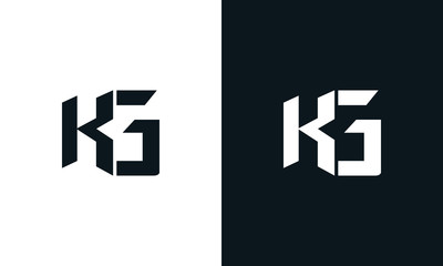 Modern abstract letter KG logo. This logo icon incorporate with two abstract shape in the creative process. - obrazy, fototapety, plakaty