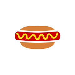 hot dog icon in trendy flat design