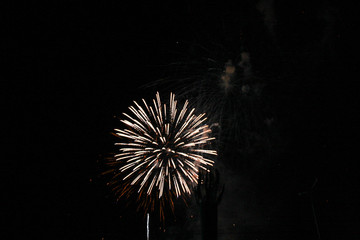 beautiful fireworks   light up the sky, New Year celebration fireworks