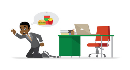 Hungry African businessman who is bound with hard work.