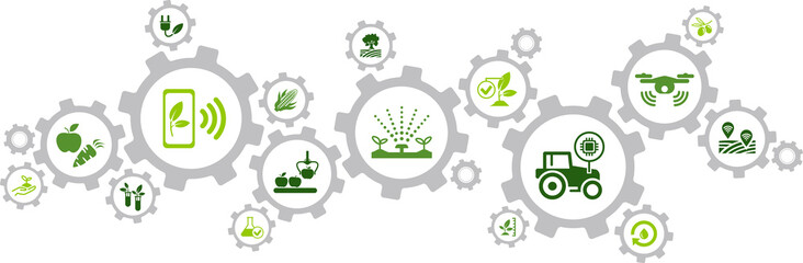 smart farm / agriculture technology / agritech icon concept – vector illustration