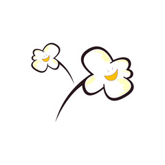 cute popcorn cartoon mascot character vector illustration design