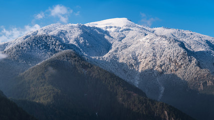 Landscape in Olympus mountain in Greece in winter
