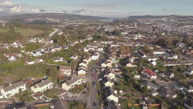 Town of Newton Abbot (Devon, UK), aerial drone footage