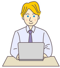 外国人　男性　パソコン