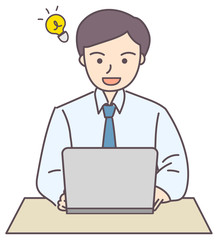 男性　パソコン　ビジネス