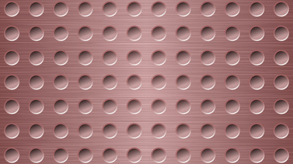 Abstract metal background with holes in light red colors