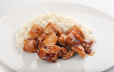 Chicken teriyaki on rice