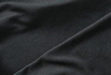 close up of black fabric background and texture