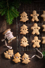 Traditionally gingerbread cookie chain for Christmas tree