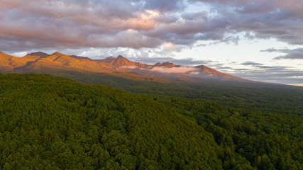 Mountain range with sunset-E