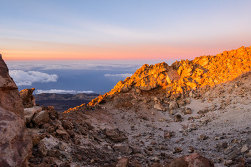 Teide volcano at sunrise in Tenerife, Canary island, Spain