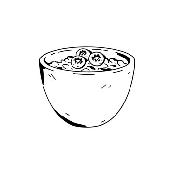 Oatmeal. Hand drawn image isolated on a white background.