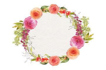 watercolor flower frame - 298480015
