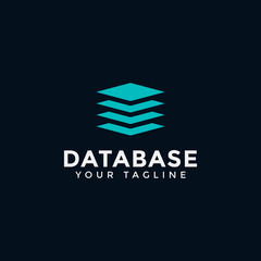 Square Database, Digital Storage Logo Design Template