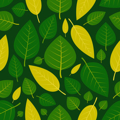 Leaf green yellow pattern vector