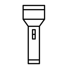 Flashlight icon vector black contour