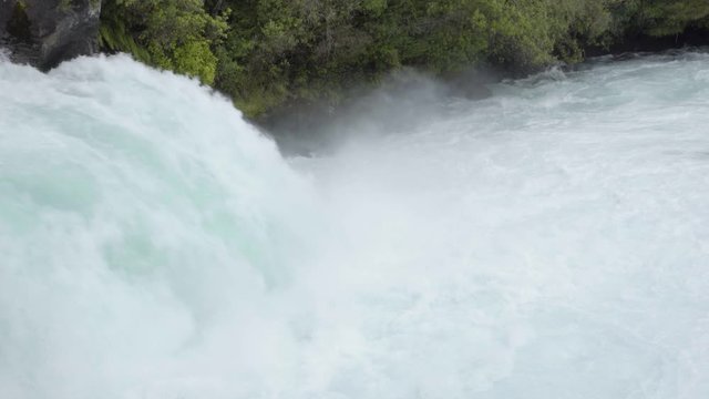 A close up shot of the end of the Huka Falls in Taupo, NZ.