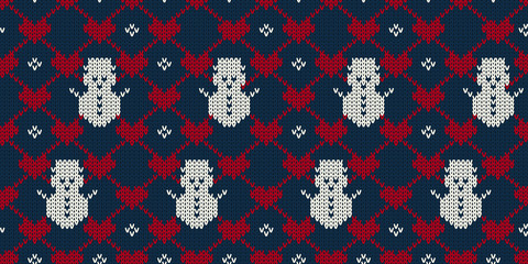 Christmas seamless knitted pattern background, Christmas and New Year greeting cards