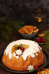 Christmas orange cake with icing