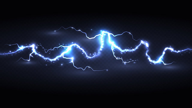 light blue powerful lightning storm bolt