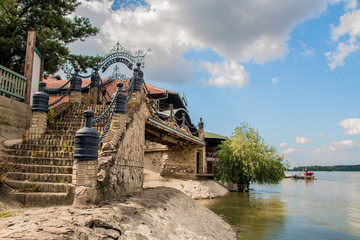 Fototapeta na wymiar Stairs on Danube river