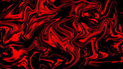 Abstract Red Psychedelic Liquefied Background. Fluid Colorful Texture in Digital Art