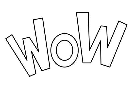 lettering wow word vector illusration