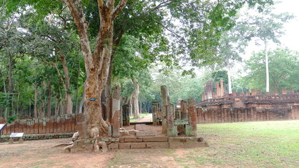 The path made of laterite in kamphaeng phet Historical Park.