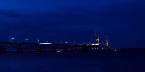Fototapeta na wymiar The Mackinac Bridge at twilight